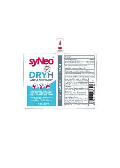 Dryh (Etikett Syneo Dry Hands En Us 2025 V6)